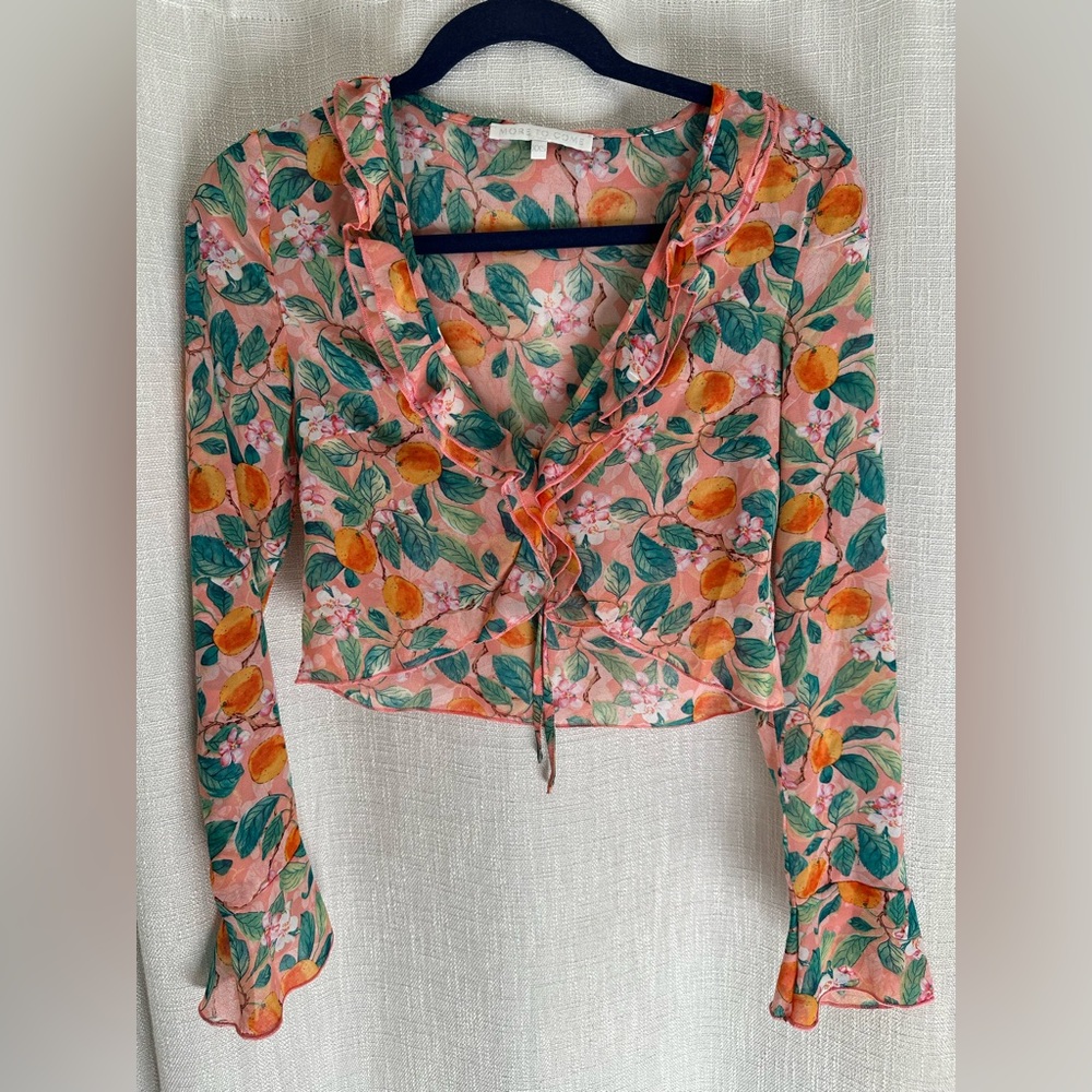 More To Come Floral Tie Front Blouse